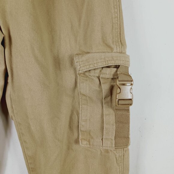 Forever 21 Cargo Pants Womens L Khaki High Rise Y2K Parachute Streetwear - Picture 3 of 11
